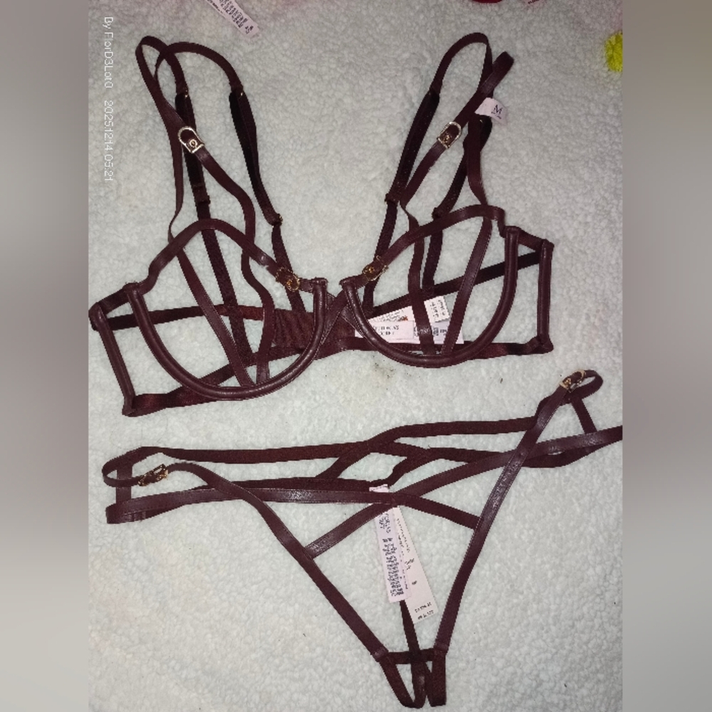 Victoria's Secret Brown Strappy Bra Set